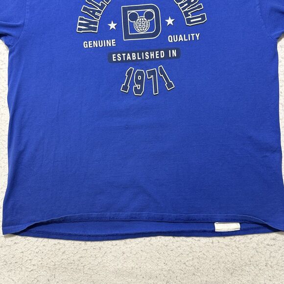 Disney Parks Men's XL Walt Disney World Crewneck Graphic T Shirt 1971 Logo Blue - Picture 6 of 11